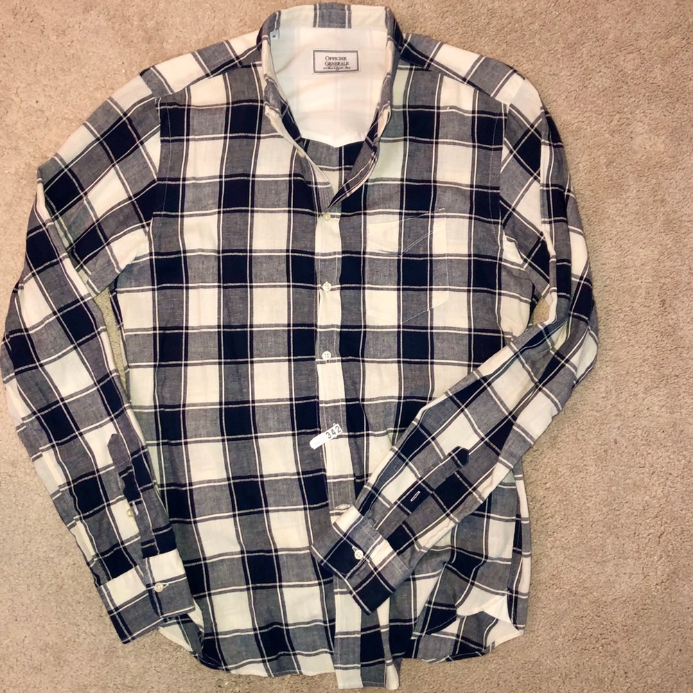 Officine Generale Brushed (100%)Cotton Plaid Shirt